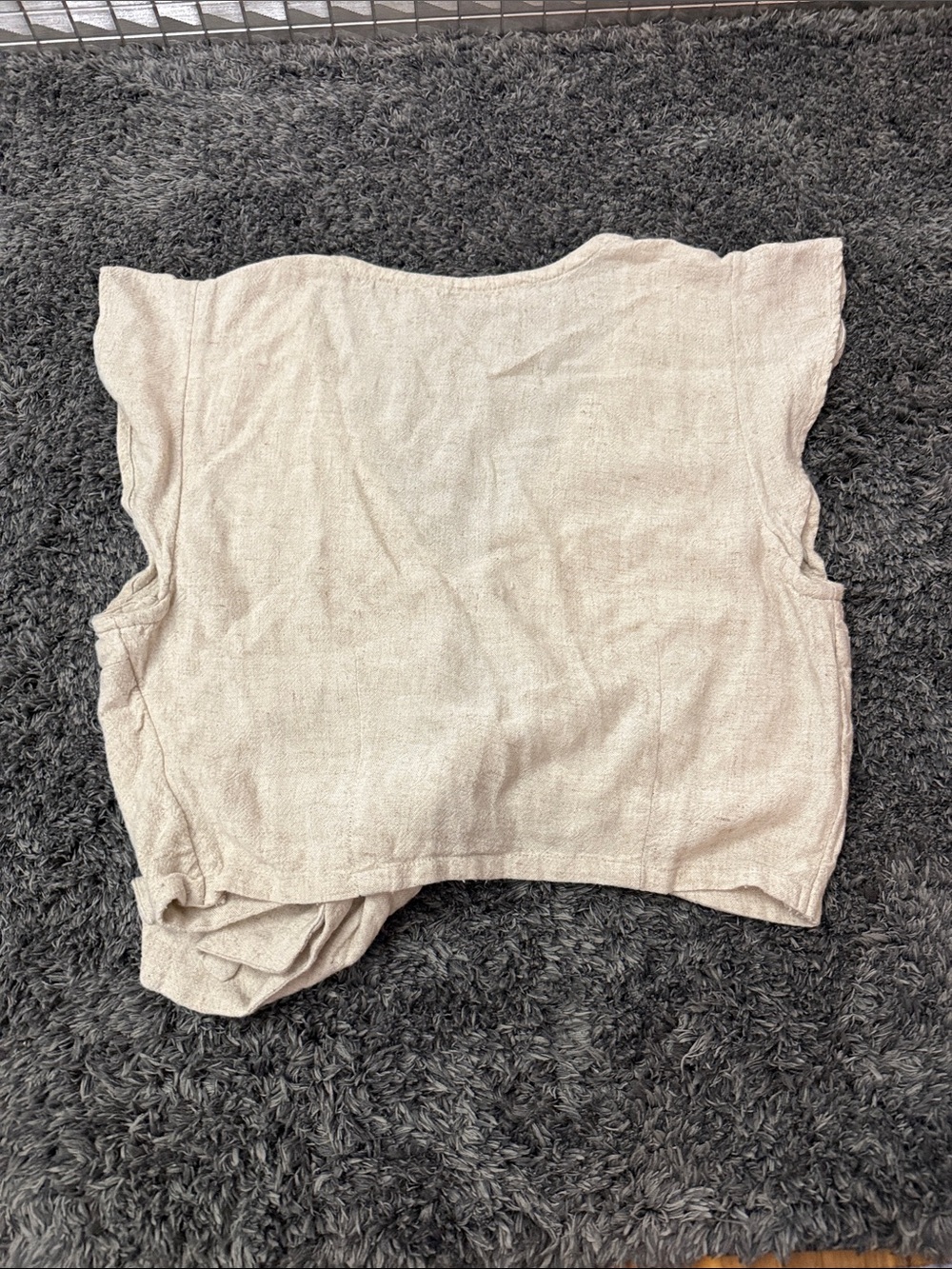 Abercrombie & Fitch Cream Tie-Front Crop Top - Picture 4 of 4